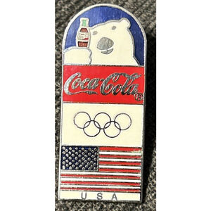 Coca-Cola Bear USA Olympic Team Sponsor 1994 Pin Lillehammer Winter Games